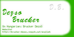 dezso brucker business card