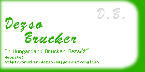 dezso brucker business card